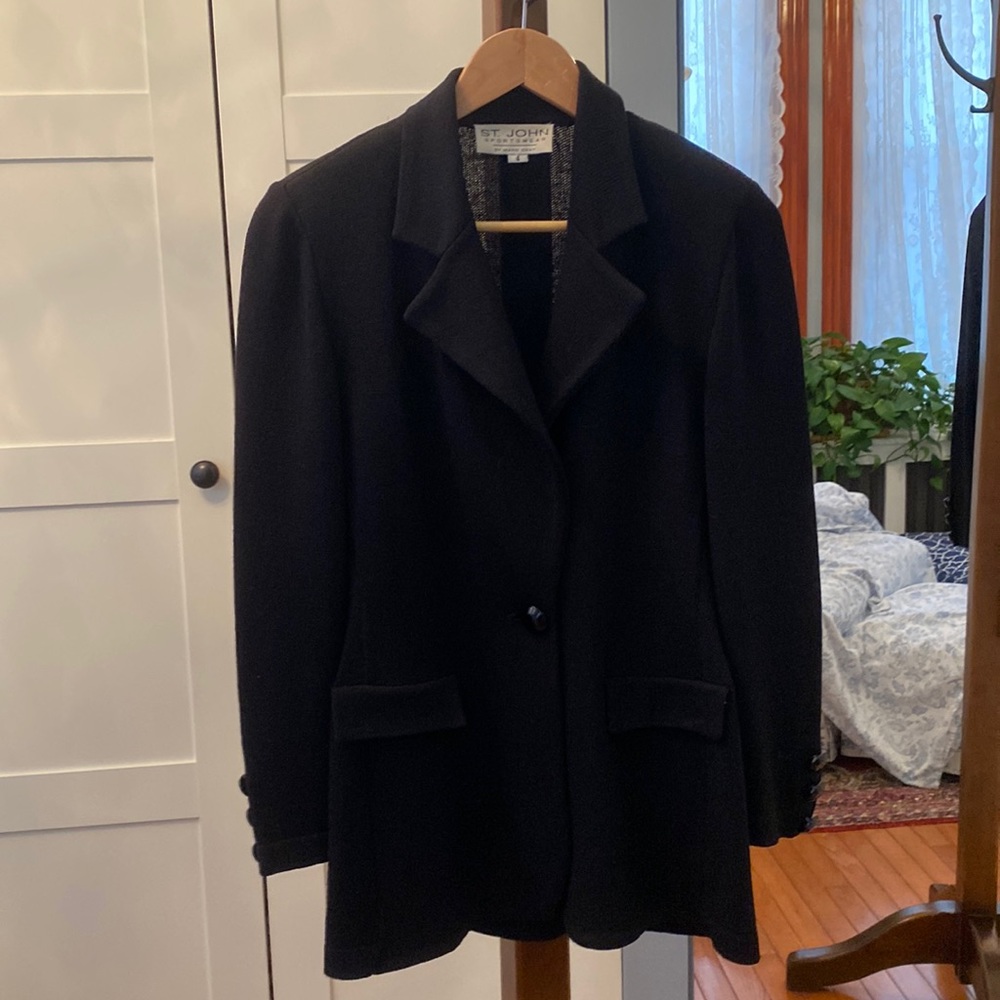 St John Knit blazer, black, size 4